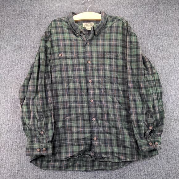 Duluth Trading Co Button Down Green Plaid Long Sleeve Shirt Size 2XL - Picture 2 of 10